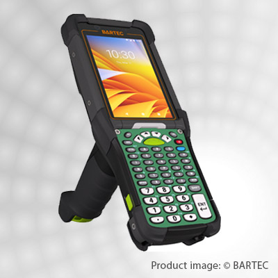 ATEX handheld computer with integrated barcode scanning for hazardous areas - example image
